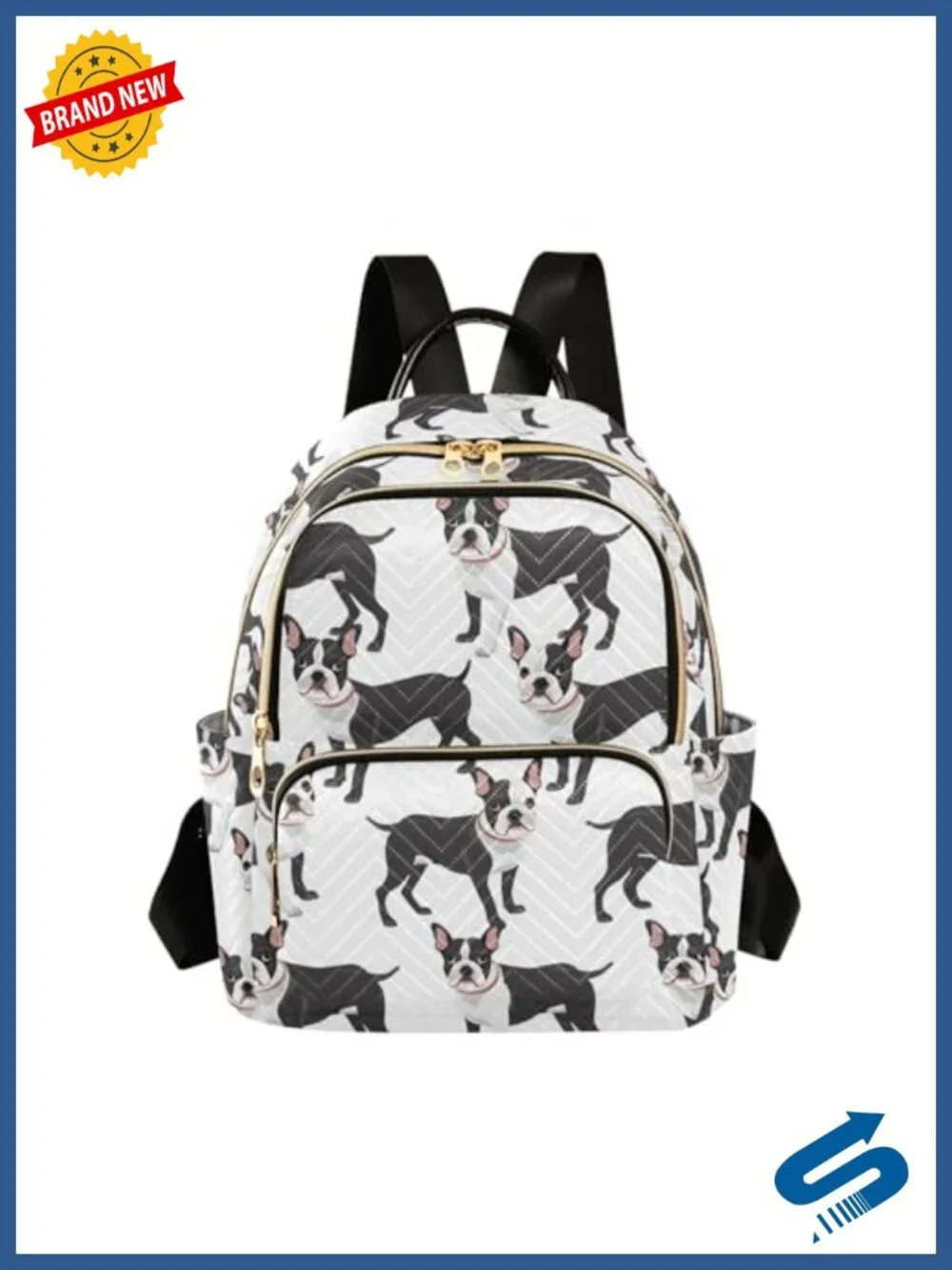 Lightweight Nylon Quilted Backpack Purse with Multiple Pockets - Travel Daypack